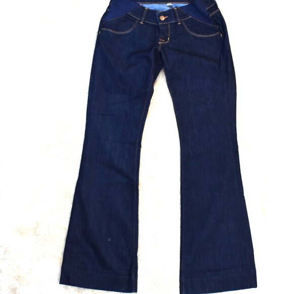 J Brand Mama J Maternity Jeans 26 Dark Blue Flare Bootcut Stretch Waist - Picture 3 of 13